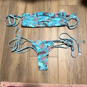 Moana Blue Leopard Shark Print Bikini Set